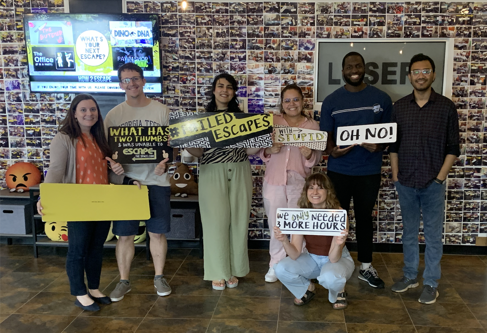 Drs. Helmrich and Pagan Team Photo at and Escape Room from May 2023